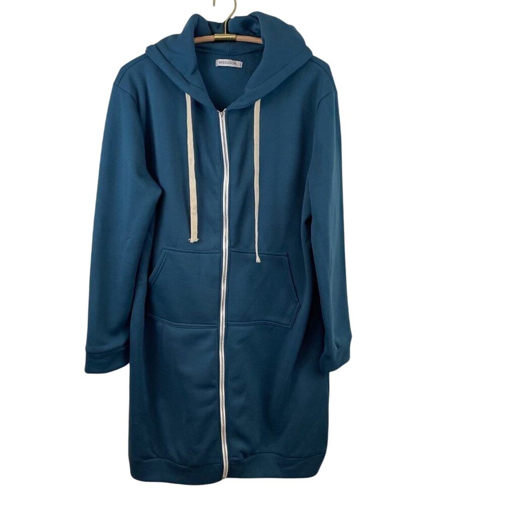MISSLOOK Front Zip Long Sweatshirt Size XXXL